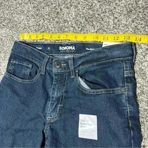 Sonoma Everyday Jean Straight Dark Rinse Denim Blue Stretch Jeans Boys 12 - Picture 7 of 10